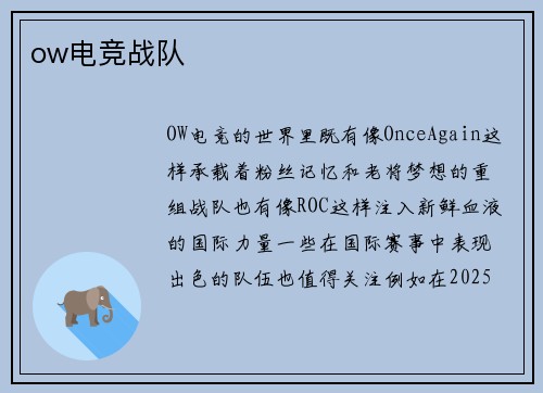 ow电竞战队
